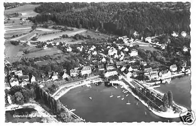 AK, Unteruhldingen am Bodensee, Luftbildansicht, 1958