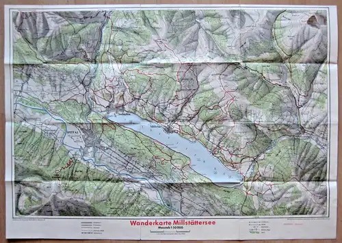 topographische Wanderkarte Millstättersee, 1960er