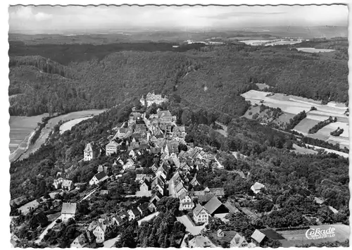 AK, Langenburg Hohenloher Land, Luftbildansicht, um 1960