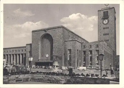 AK, Stuttgart, Hauptbahnhof, 1957