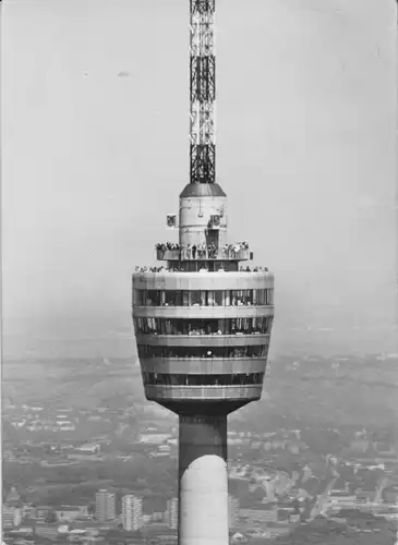 AK, Stuttgart, Fernsehturm, Teilansicht, 1958