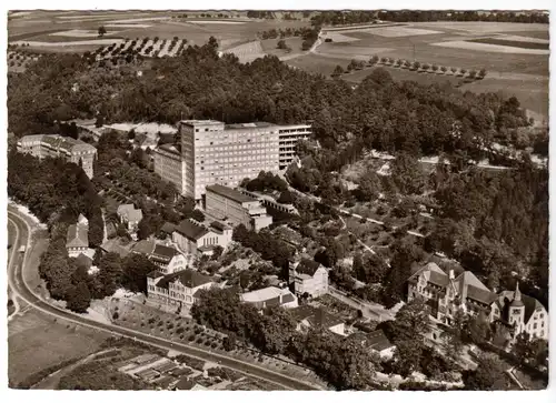 AK, Schwäbisch Hall, Ev. Diakonissenanstalt - Krankenhaus, Luftbild, um 1961