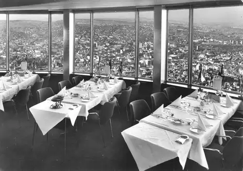 AK, Stuttgart, Fernsehturm, Turmrestaurant, um 1965