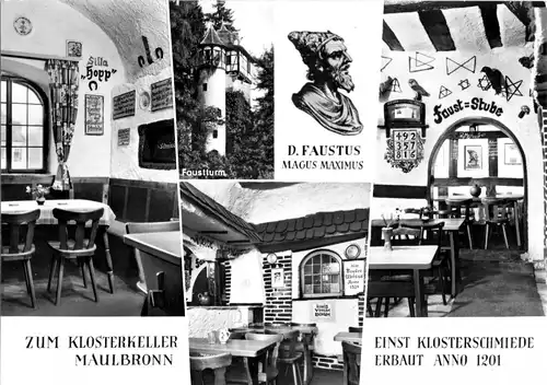 AK, Maulbronn, Klosterkeller, vier Abb., gestaltet, um 1965