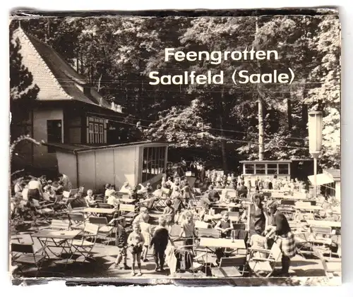 Mäppchen mit 10 [3+7] kleinen Fotos, Saalfeld Saale, Feengrotten, 1976