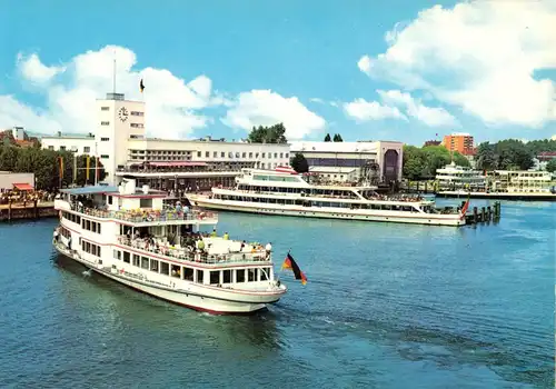 AK, Friedrichshafen a. Bodensee, Hafen und Hafenbahnhof, um 1985