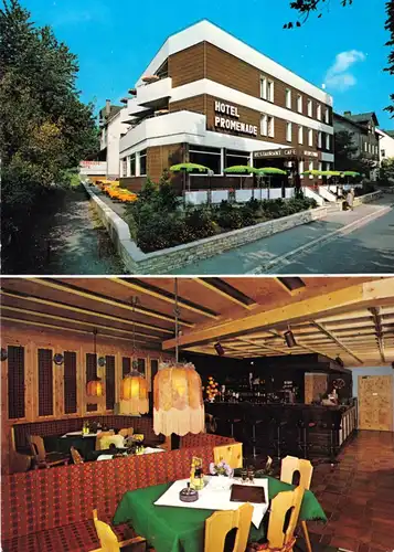 AK, Bad Steben Ofr., Hotel Promenade, zwei Abb., um 1988