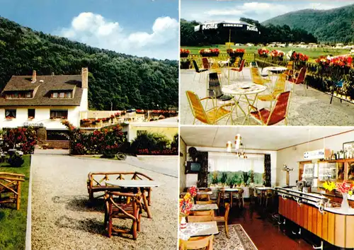 AK, Bürder Wiedtal, Gasthof + Campingplatz "Zum stillen Winkel", drei Abb., 1975
