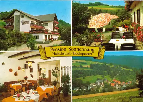 AK, Habichtsthal Hochspessart, Pension Sonnenhang, vier Abb., 1996