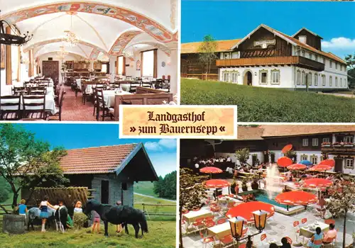 AK, Kiefering b. Altötting, Landgasthaus ""zum Bauernsepp", vier Abb., um 1988