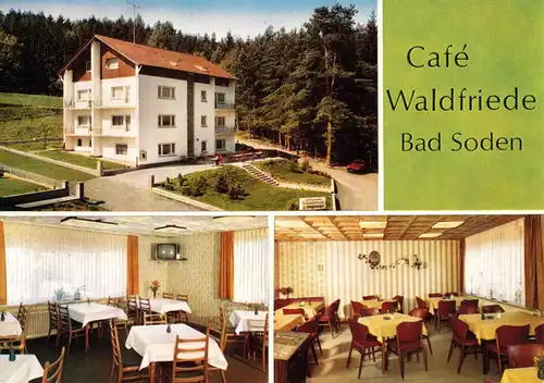 AK, Bad Soden, Café - Hotel - Pension Waldfriede, drei Abb., um 1980