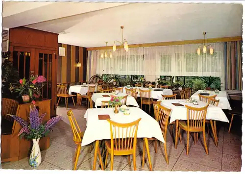 AK, Hornberg Schwarzwaldbahn, Café - Pension Schondelgrund, Gastraum, um 1970