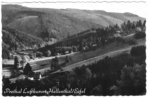 AK, Hellenthal Eifel, Blick ins Prethal, um 1965