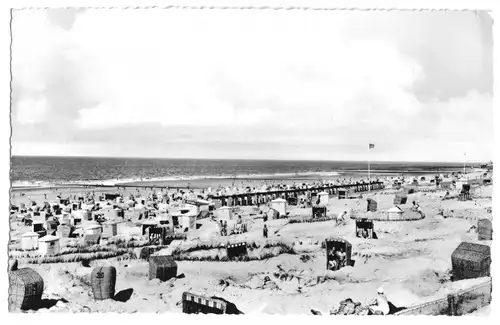 AK, Nordseebad Norderney, Nordstrand, belebt, um 1970