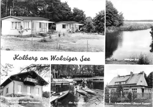 AK, Kolberg Kr. Königs Wusterhausen, Am Wolziger See, fünf Abb., 1974