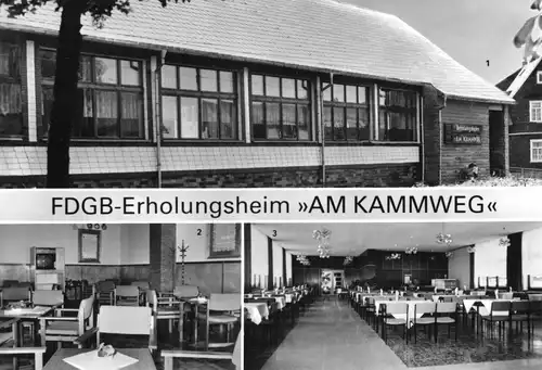 AK, Neustadt am Rennsteig, FDGB-Heim "Am Kammweg", drei Abb., 1988