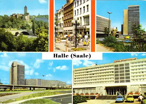 AK, Halle Saale, fünf Abb., 1979