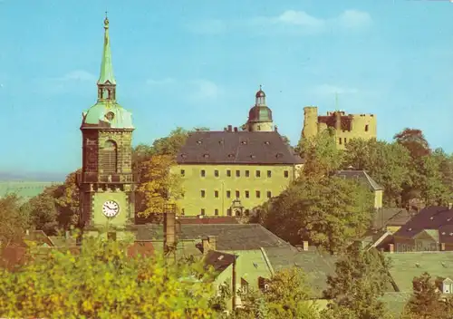 AK, Frauenstein Kr. Brand-Erbisdorf, Blick zum Schloß und zur Burgruine, 1982