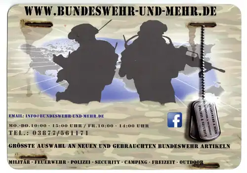 Werbekarte, www.bundeswehr-und-mehr.de, 2000er