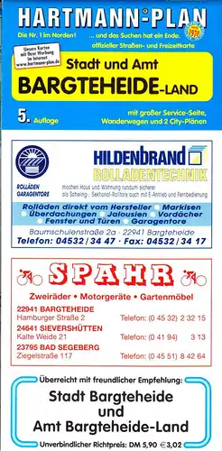 Stadtplan, Stadt Bargteheide und Amt Bargteheide-Land, um 2001