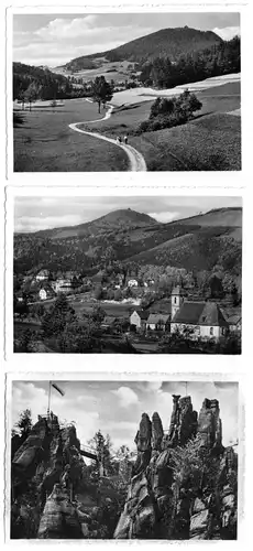 Mäppchen mit 12 kleinen Fotos, Ferientage im Zittauer Gebirge, um 1938