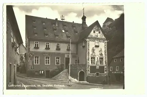 AK, Ziegenrück, Blick zum Rathaus, 1949