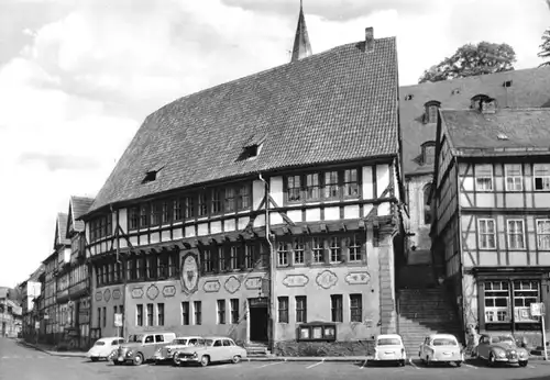 AK, Stolberg Harz, Straßenpartie mit Rathaus, 1968