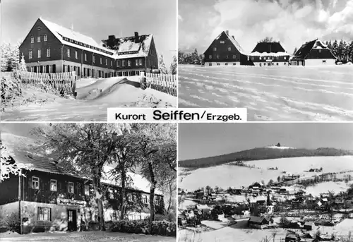 AK, Kurort Seiffen Erzgeb., vier Winteransichten, 1971