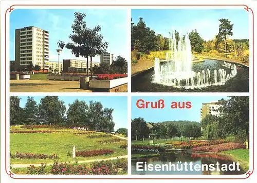 AK, Eisenhüttensatdt, 4 Abb., u.a. Im Lesegarten, 1994