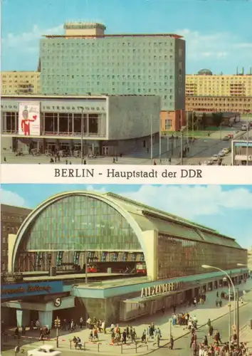 AK, Berlin Mitte, zwei Abb., Hotel Berolina und Bahnhof Alexanderplatz, 1967