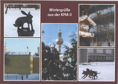 AK, Berlin Mitte, Wintergrüße aus der KMA II (Karl-Marx-Allee), Vers. 2, um 2022