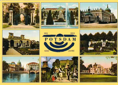 AK, Potsdam, 1000 Jahre Potsdam 993 - 1993, acht Abb., 1993