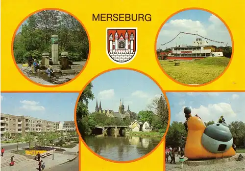 AK, Merseburg, fünf Abb., gestaltet, 1986