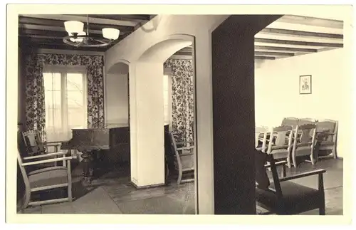 AK, Holzhau Erzgeb., FDGB-Ferienheim "Fortschritt", Klubraum, Echtfoto, 1954