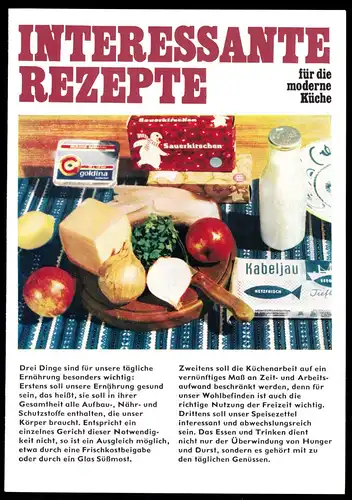Interessante Rezepte für die moderne Küche, 1968, Lebensmittelindustrie der DDR