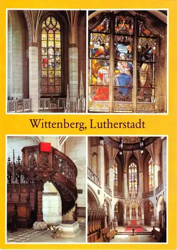 AK, Wittenberg Lutherstadt, vier Abb., Schloßkirche, 1984