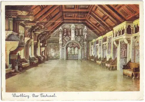 AK, Eisenach, Wartburg, Der Festsaal, früher DDR-Farbdruck, um 1951