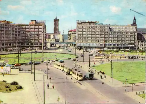 AK, Berlin Mitte, Alexanderplatz vor der Umgestaltung, 1965