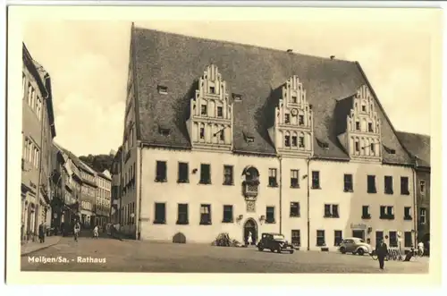 AK, Meißen Sachs., Rathaus, 1955
