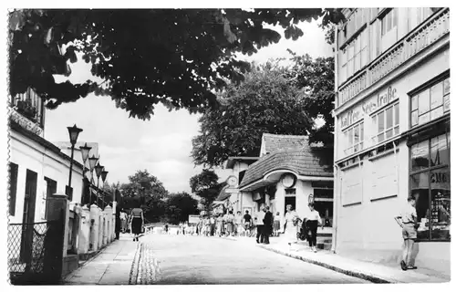 AK, Seebad Ahlbeck, Seestraße belebt, Kaffee Seestraße, 1963