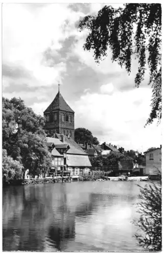 AK, Teterow Meckl., Kirche mit Mühlenteich, 1967