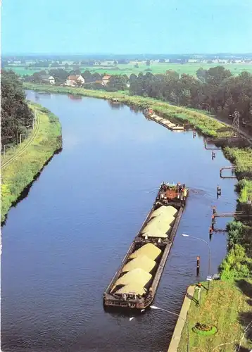 AK, Niederfinow?, Oder-Havel-Kanal, Binnenschiff, 1983