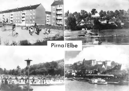 AK, Pirna Elbe, vier Abb., 1970