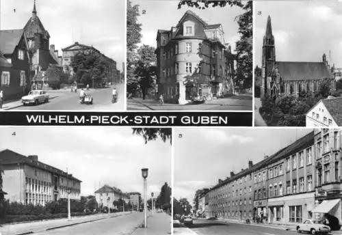 AK, Wilhelm-Pieck-Stadt Guben, fünf Abb., 1984