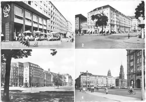 AK, Dresden, vier Abb., Partien am Altmarkt, 1960
