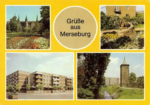 AK, Merseburg, vier Abb., gestaltet, 1986