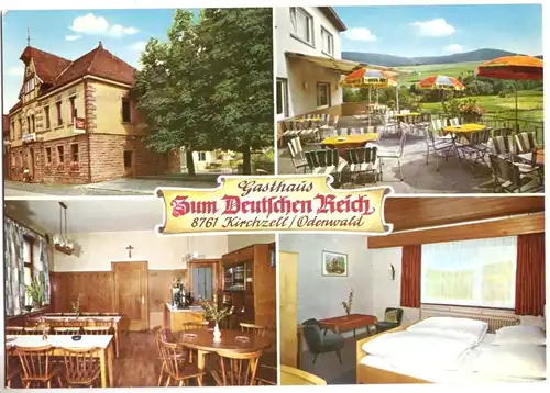 AK, Kirchzell Odw., Gasthaus "Zum Deutschen Kaiser", vier Abb. um 1970