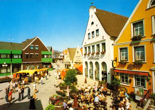 AK, Kappeln Schlei, Rathausmarkt, belebt, 1987