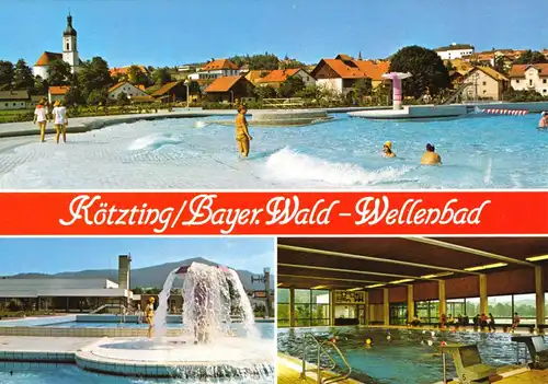 AK, Kötzting Bayer. Wald, Wellenbad, drei Abb., um 1980