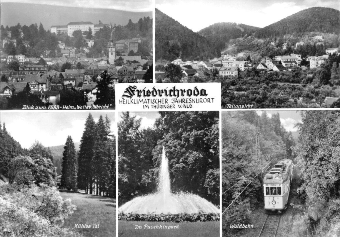 AK, Friedrichroda Thür. Wald, fünf Abb., u.a. Waldbahn, 1979 Nr